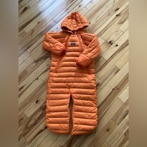 Orange Patagonia down snowsuit -baby.